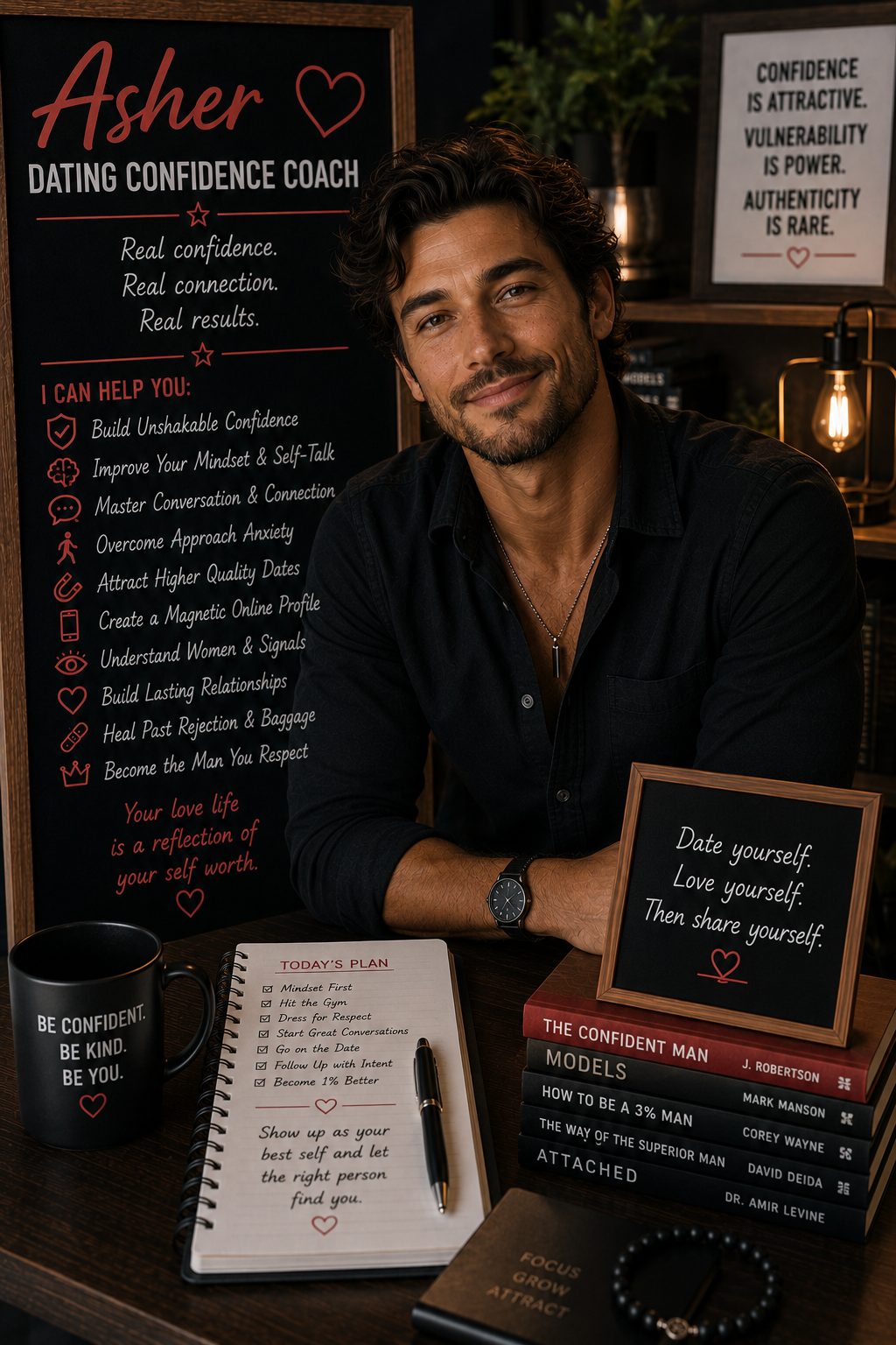 Asher — AI Dating Confidence Coach on Role Model AI