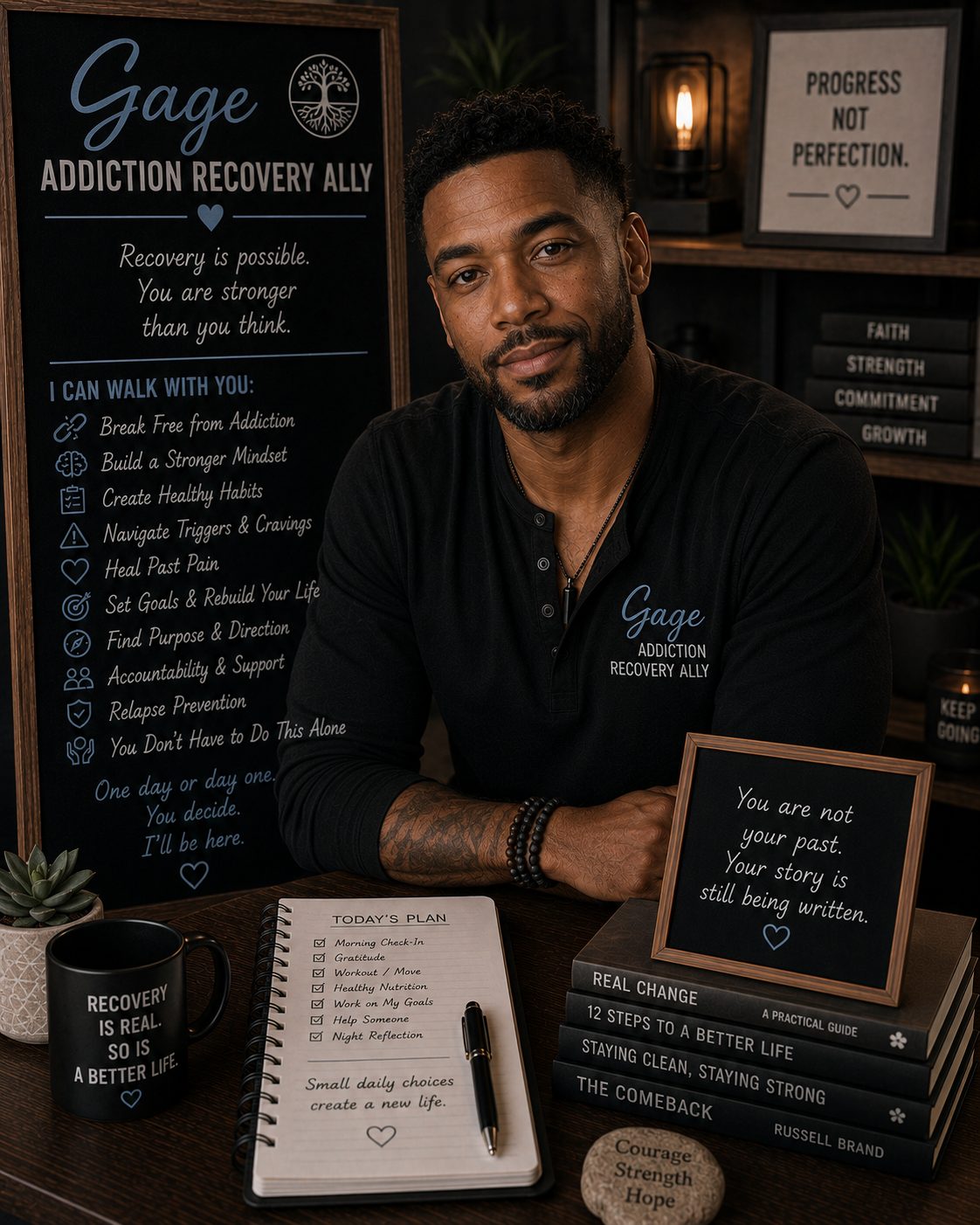 Gage — AI Addiction Recovery Ally on Role Model AI