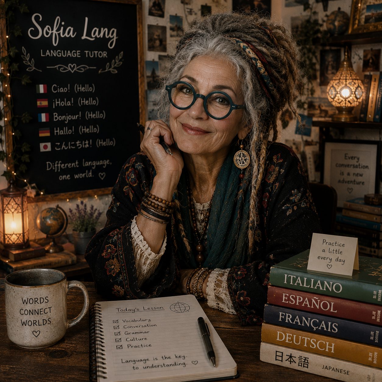 Sofia Lang — AI Language Tutor on Role Model AI